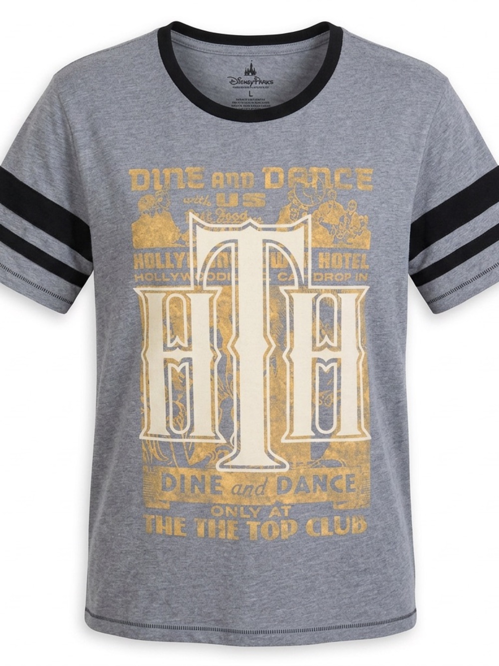 Disney Parks Tower of Terror Hollywood Tower Hotel Tip Top Club Ringer Shirt L